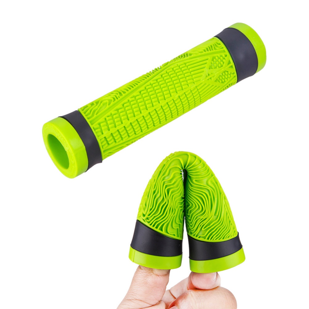 Bicycle Silicone Grip Cover Double Pass Comfortable Shock Absorbing green - Image 2