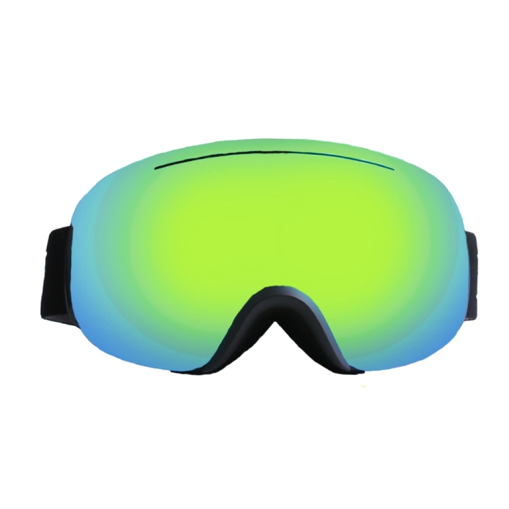 Large Sphere Ski Goggles Double Layers Adult Antifog Windproof Climbing Black frame green piece - Image 2