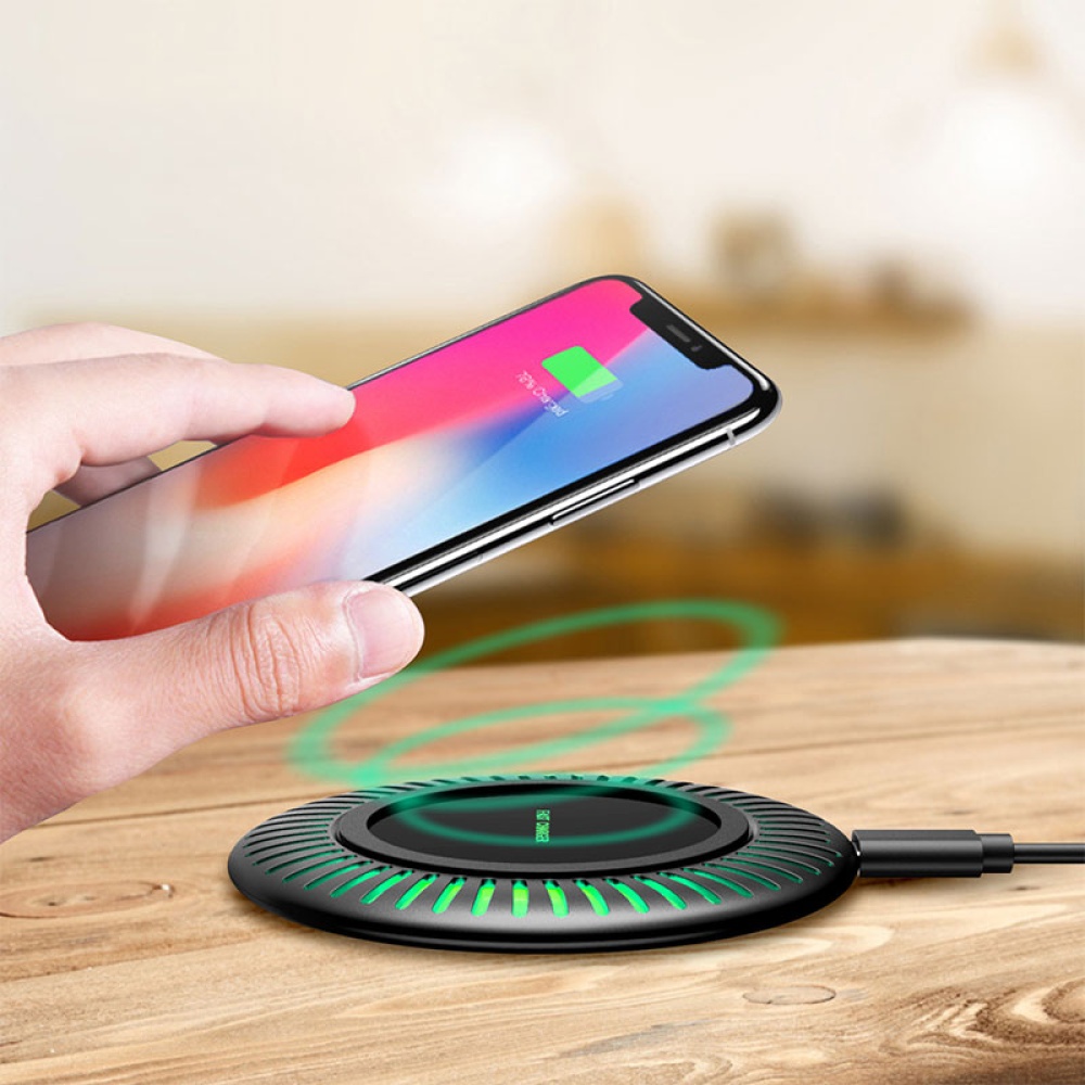 Wireless Fast Charger Qi 15W Charging Stand Pad Mat Dock For iPhone/Samsung/LG black - Image 3