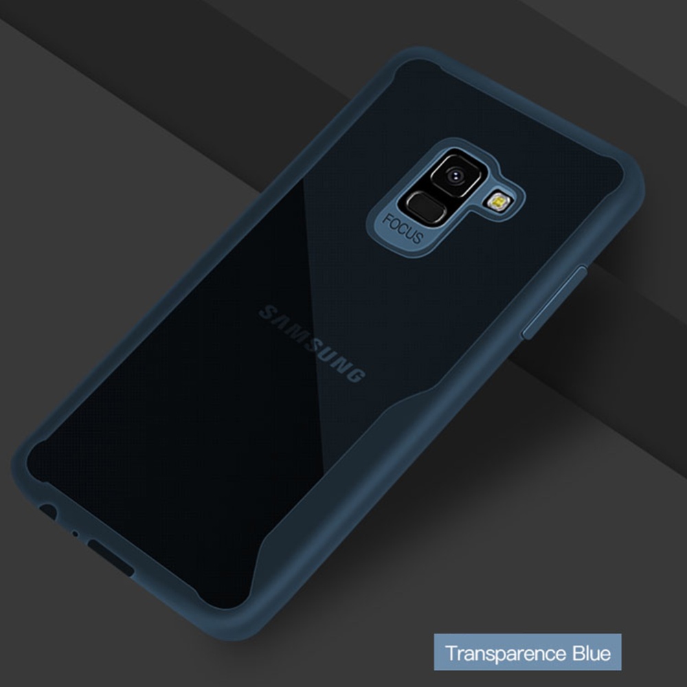 For Samsung A6 2018 Eurasia Edition Ultra Slim Translucent Back Cover Non-slip Shockproof TPU Full Protective Case Transparent Blue - Image 3