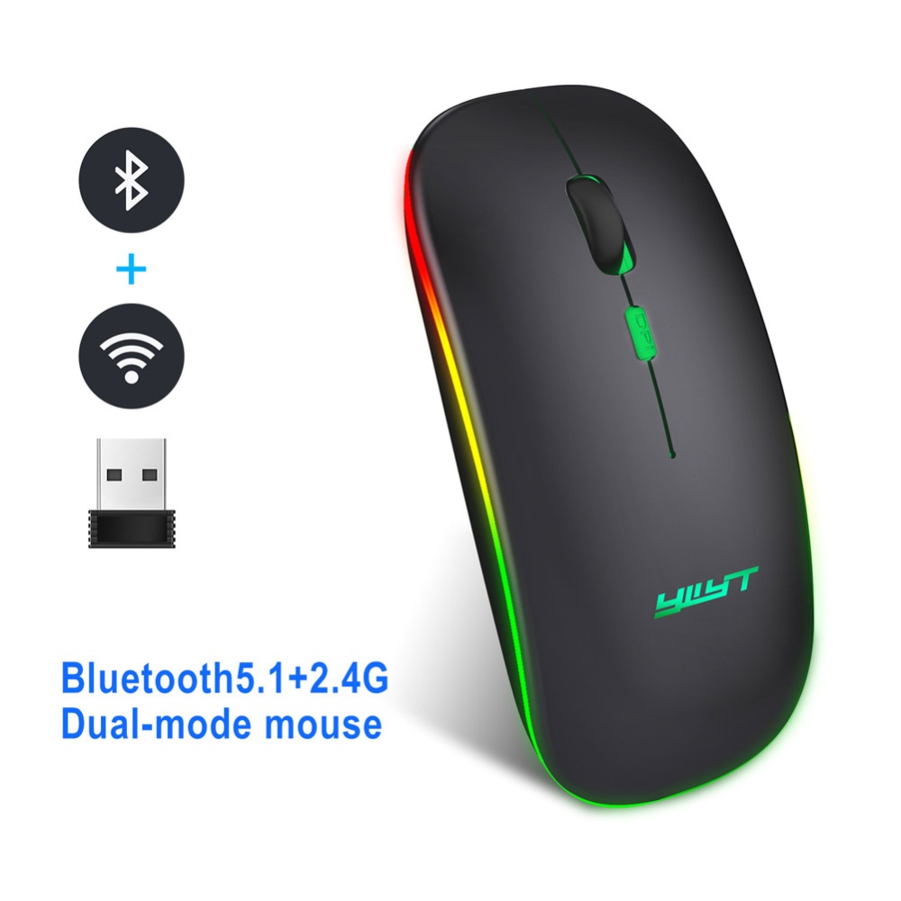 Computer Mouse G852 Rechargeable Silent Bluetooth 2.4g Dual-mode Wireless Portable For Office Silver - Image 2