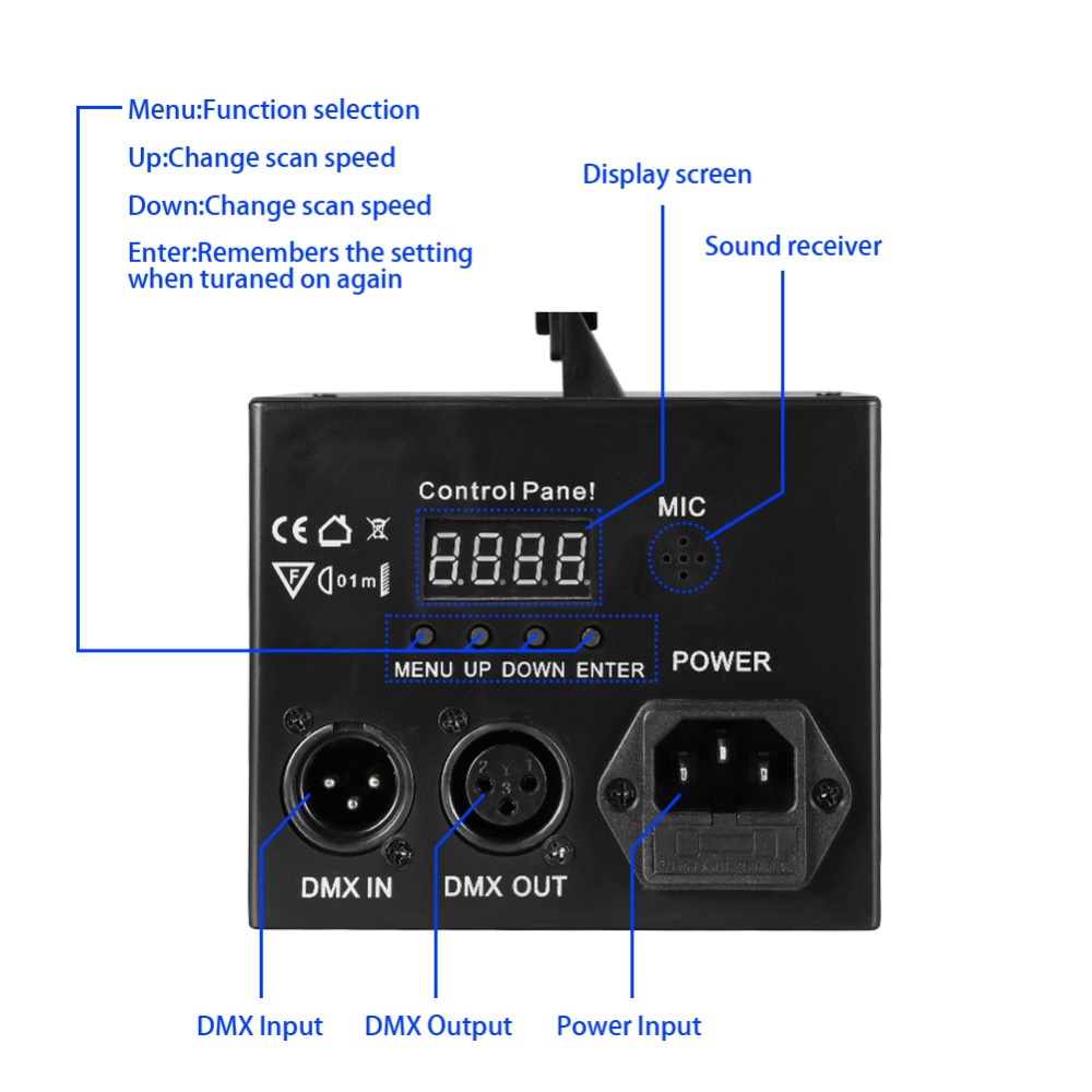 LUNSY DJ Dance DMX512 Sound Actived Stage Disco Light, Portable Party Lights with Remote Control for Parties, Birthday, Wedding, etc - Image 2