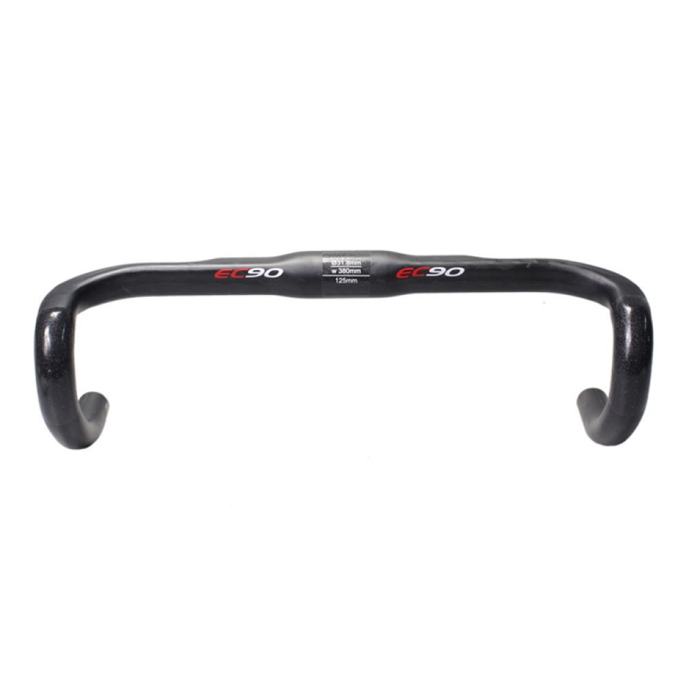 Carbon Fiber Circular Tube Bicycle Little Bend Handle 38cm Bike Drop Bar UD black red_380mm - Image 3