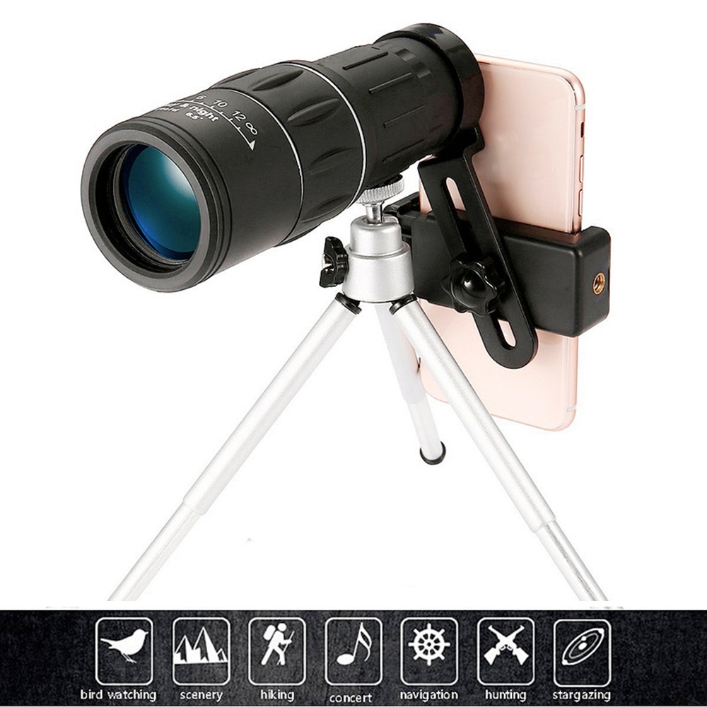 16x52 Zoom HD Smartphone Monocular Telescope Lens Hiking Scope black - Image 2