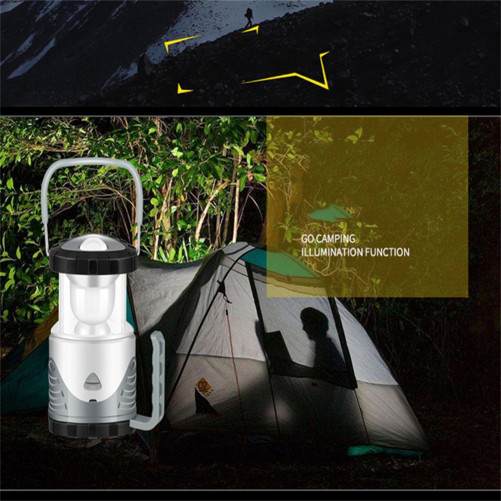 Portable Led Outdoor Camping Light Tent Lamp Multifunctional Usb Charging Telescopic Emergency green - Image 3