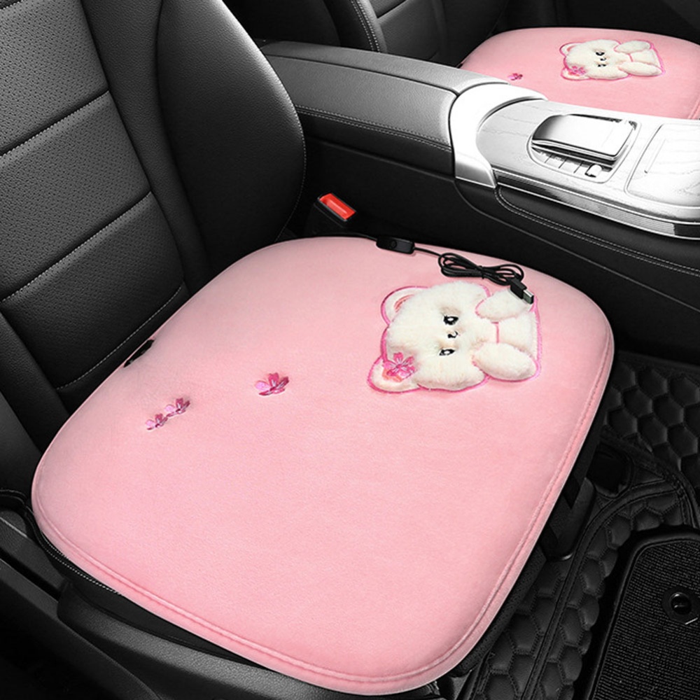 Heated Seat Cushion Pad Comfortable Protector Cartoon Plush Heating Square USB Powered Green - Image 3