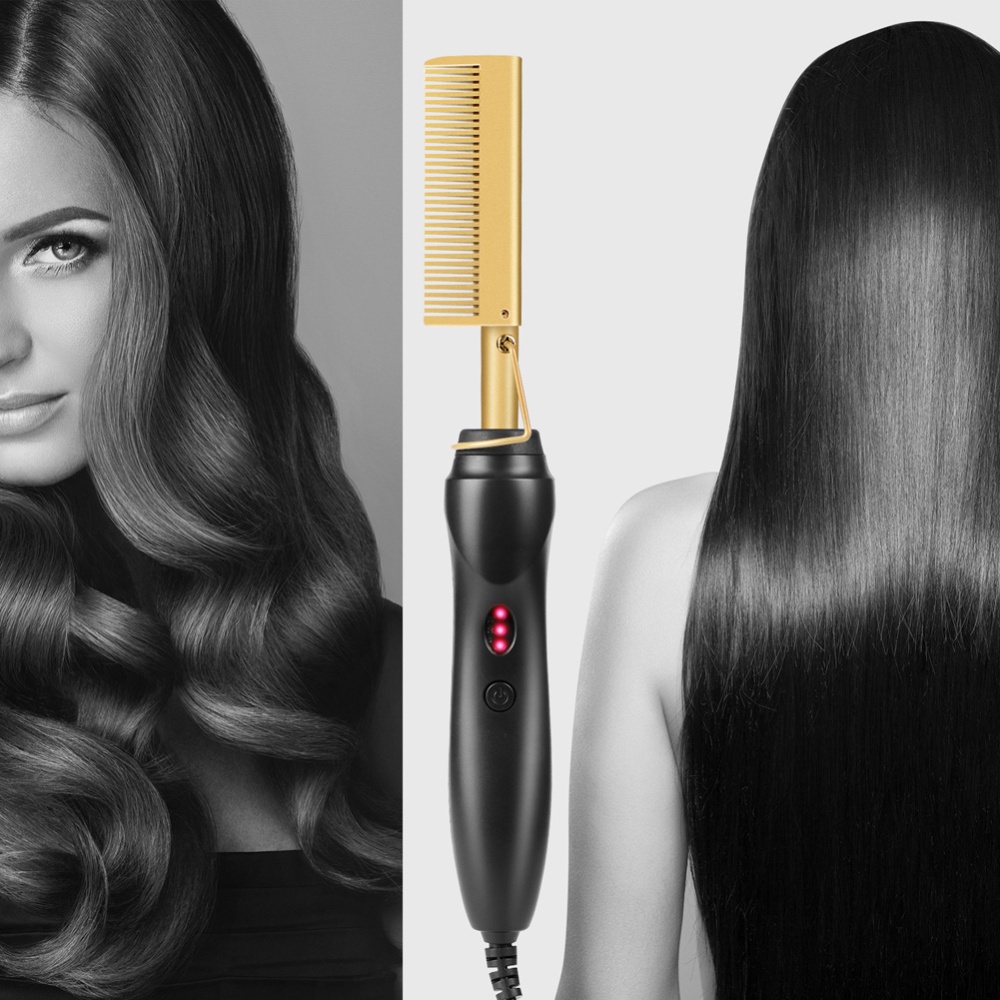 Curling Comb Wet Dry Dual-use Household Electric Iron Straight Hair Perm Styling Tool EU plug - Image 3