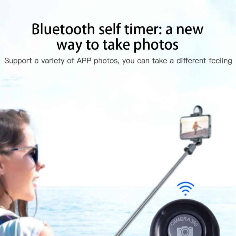 Bluetooth-compatible Selfie Controller Wireless Remote Control Button Self-timer Camera Stick Red - Image 3