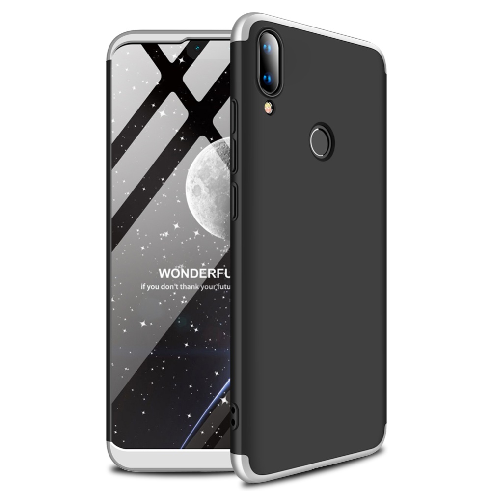 for HUAWEI Y9 2019 Ultra Slim PC Back Cover Non-slip Shockproof 360 Degree Full Protective Case Silver black silver_HUAWEI - Image 3