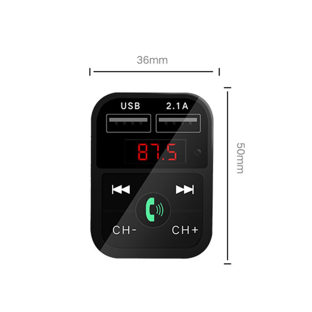 Car Integrated Mp3 Player Card B2 Bluetooth-compatible Hands-free Fm Transmitter Black - Image 2