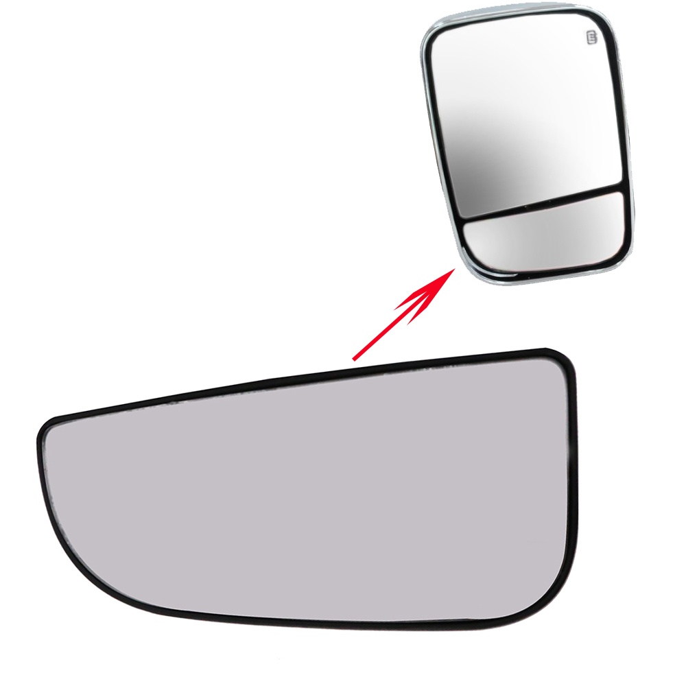 Drive Side Tow Mirror Spotter Lower Glass For Dodge Ram OE: 68067730AA CH1325125 White_Front left - Image 2