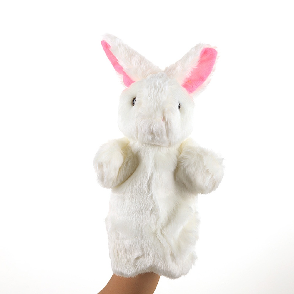 Plush Doll Interactive Animal Hand Puppets for Teaching Parent-child Grey Rabbit - Image 3