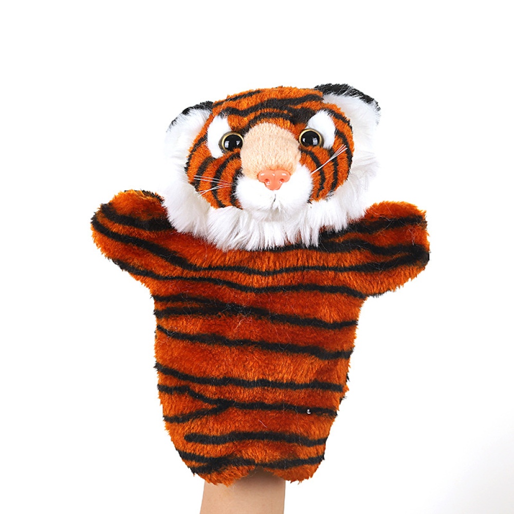 Plush Doll Interactive Animal Hand Puppets for Storytelling Teaching Parent-child Siberian tiger - Image 3