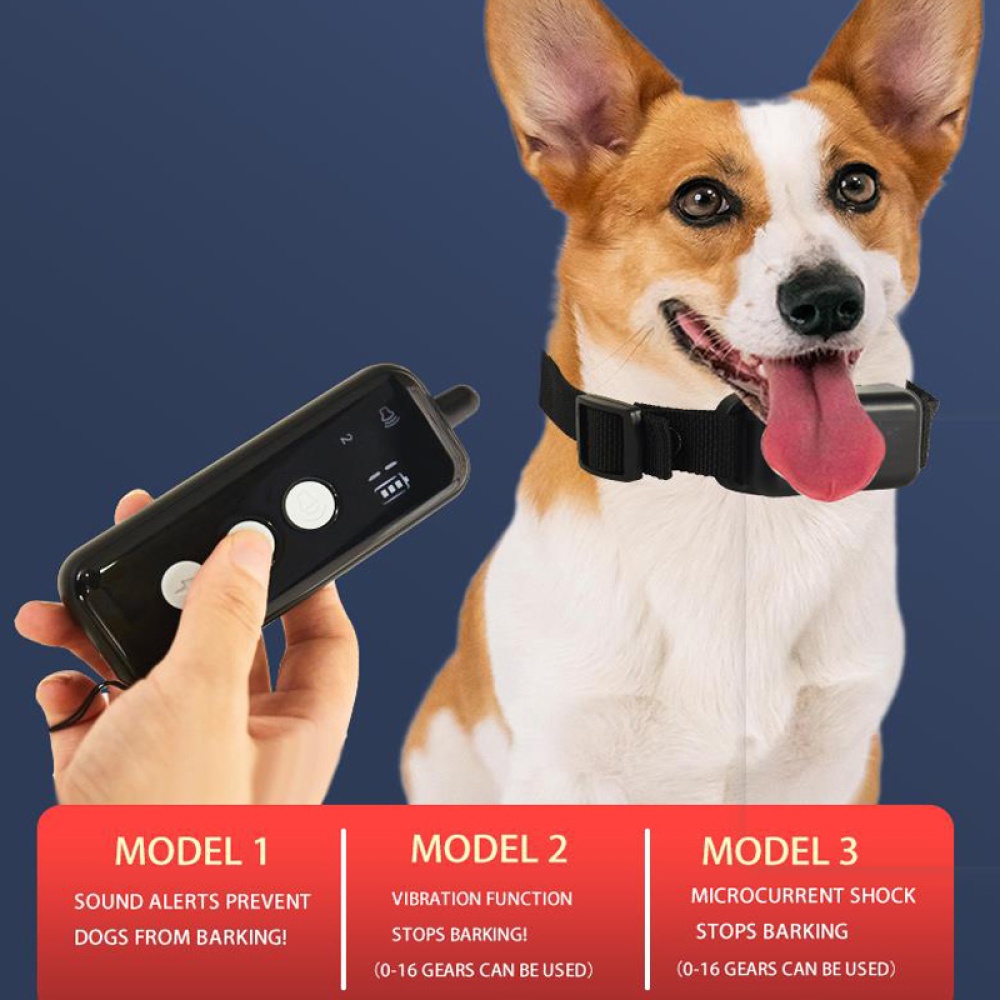 Dog Training Collar Electric Remote Control Smart Shock Ip67 Waterproof Barking Devices Black - Image 3