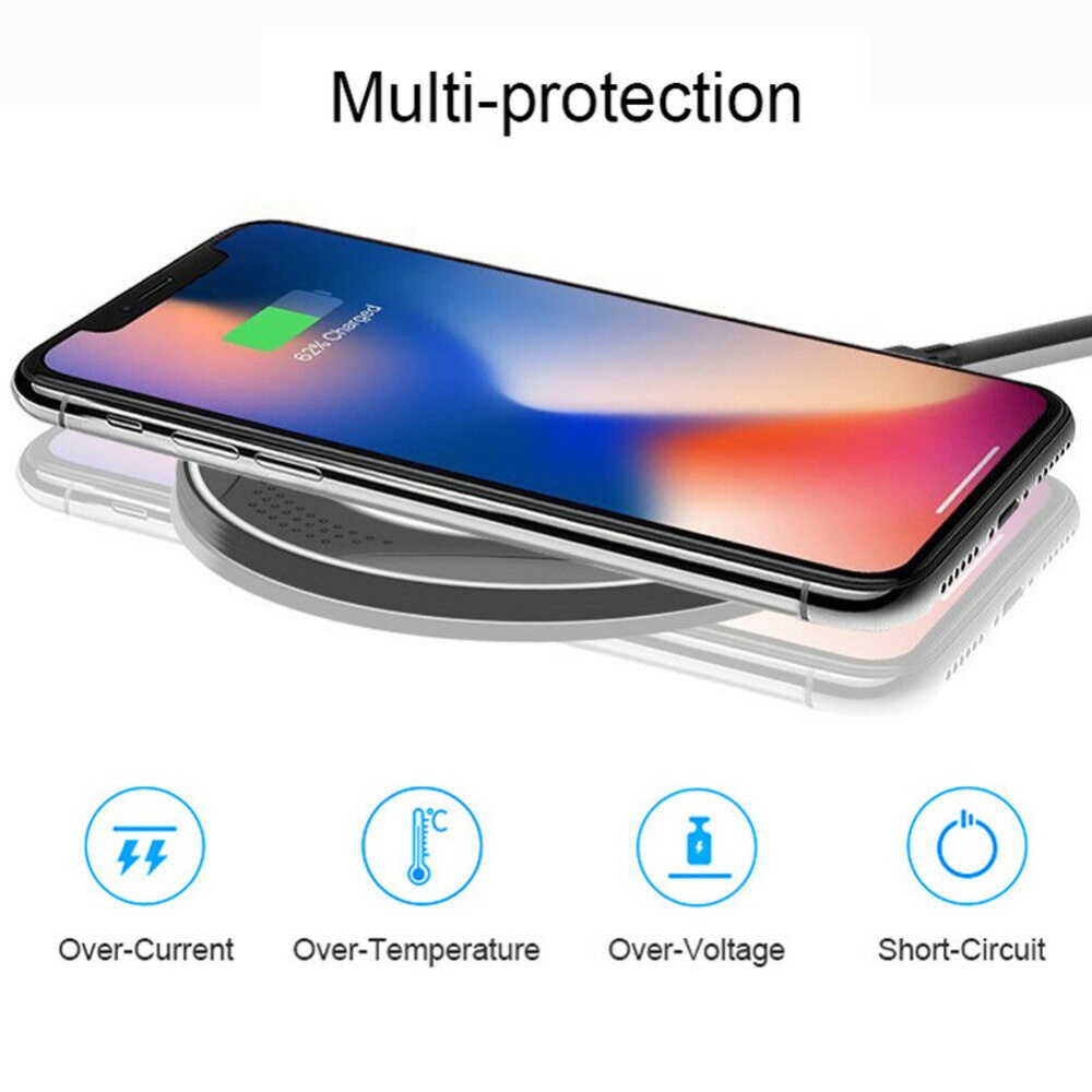 QI 10W Fast Wireless Charger Charging Pad for Huawei P30/Mate 20 Pro Samsung S10 white - Image 3