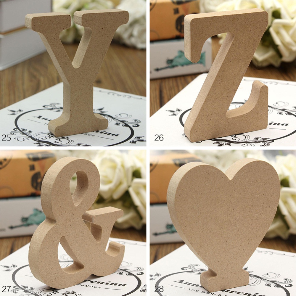 1.5CM Thick Wooden Letters Diy Wedding Handicrafts Home Decoration - Image 2