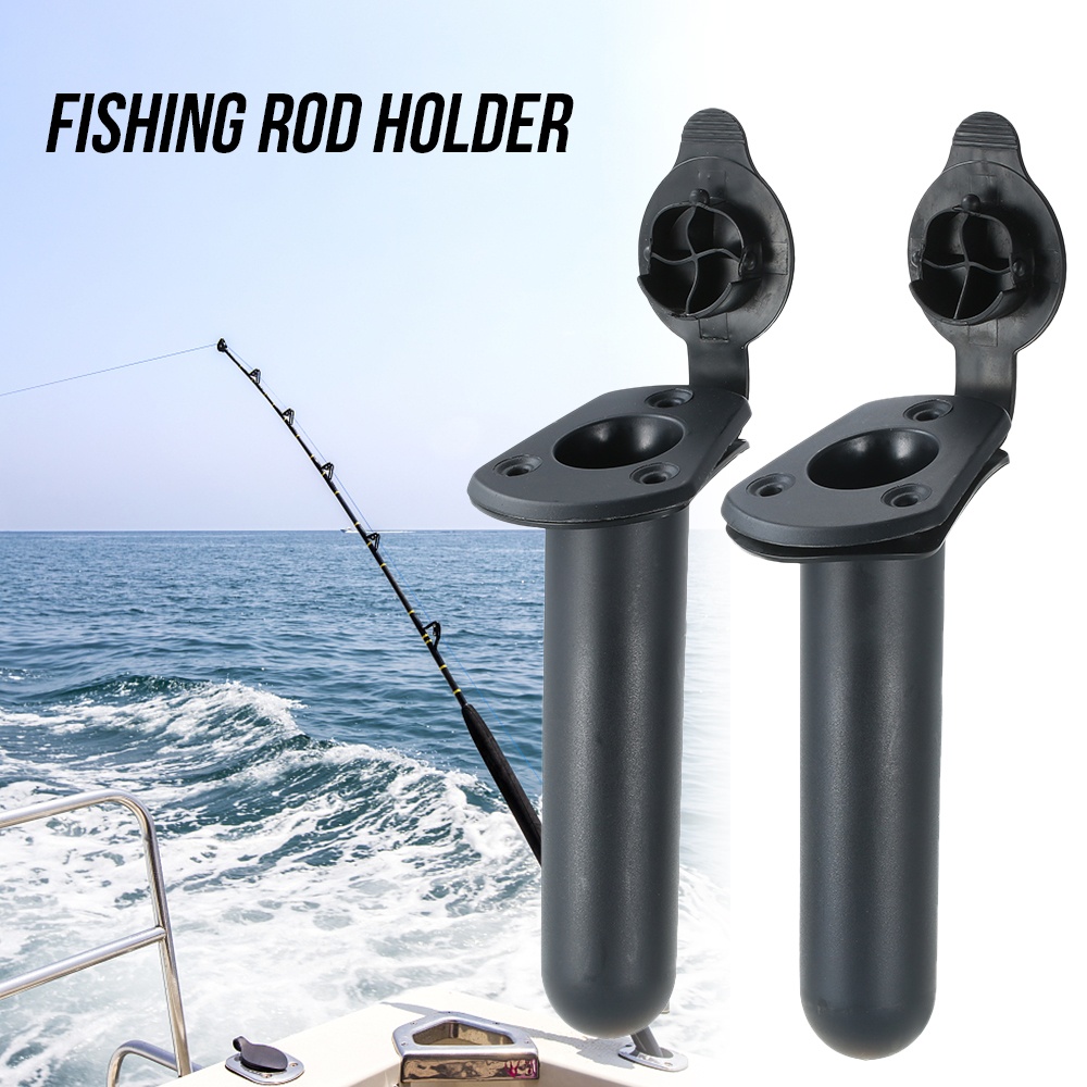 Fishing Boat Rod Holder Bracket Kayak Tackle Rowing Boats Accessory (with 3 Screws) black - Image 2