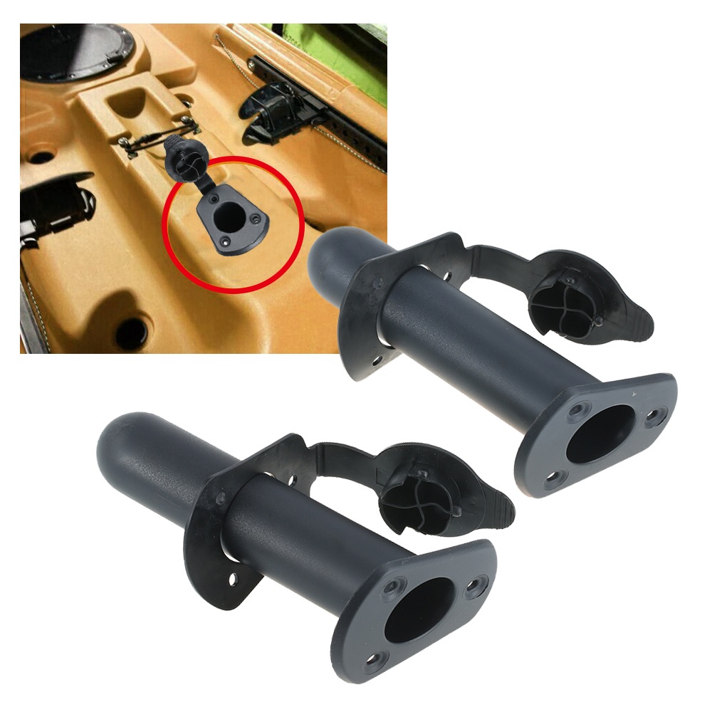 Fishing Boat Rod Holder Bracket Kayak Tackle Rowing Boats Accessory (with 3 Screws) black - Image 3