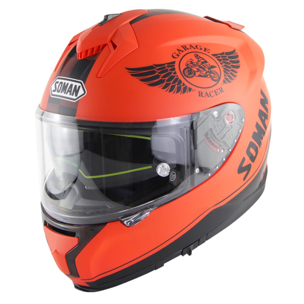 Motorcycle Helmet Riding Racing Men Women Outdoor Double Lens Full Face Ece Standard Matte Red_M - Image 3