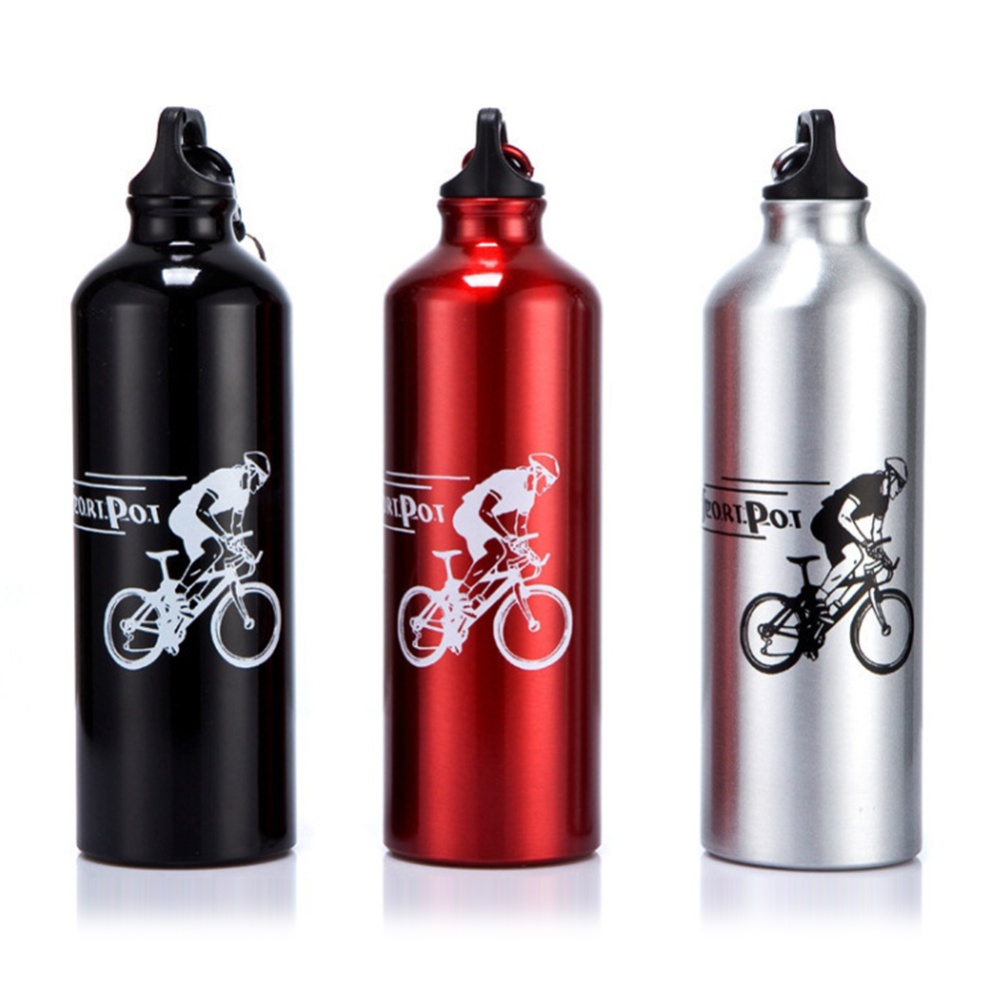 750ML Outdoors Sports Water Bottle Metal Bike for Riding Red_One size - Image 2