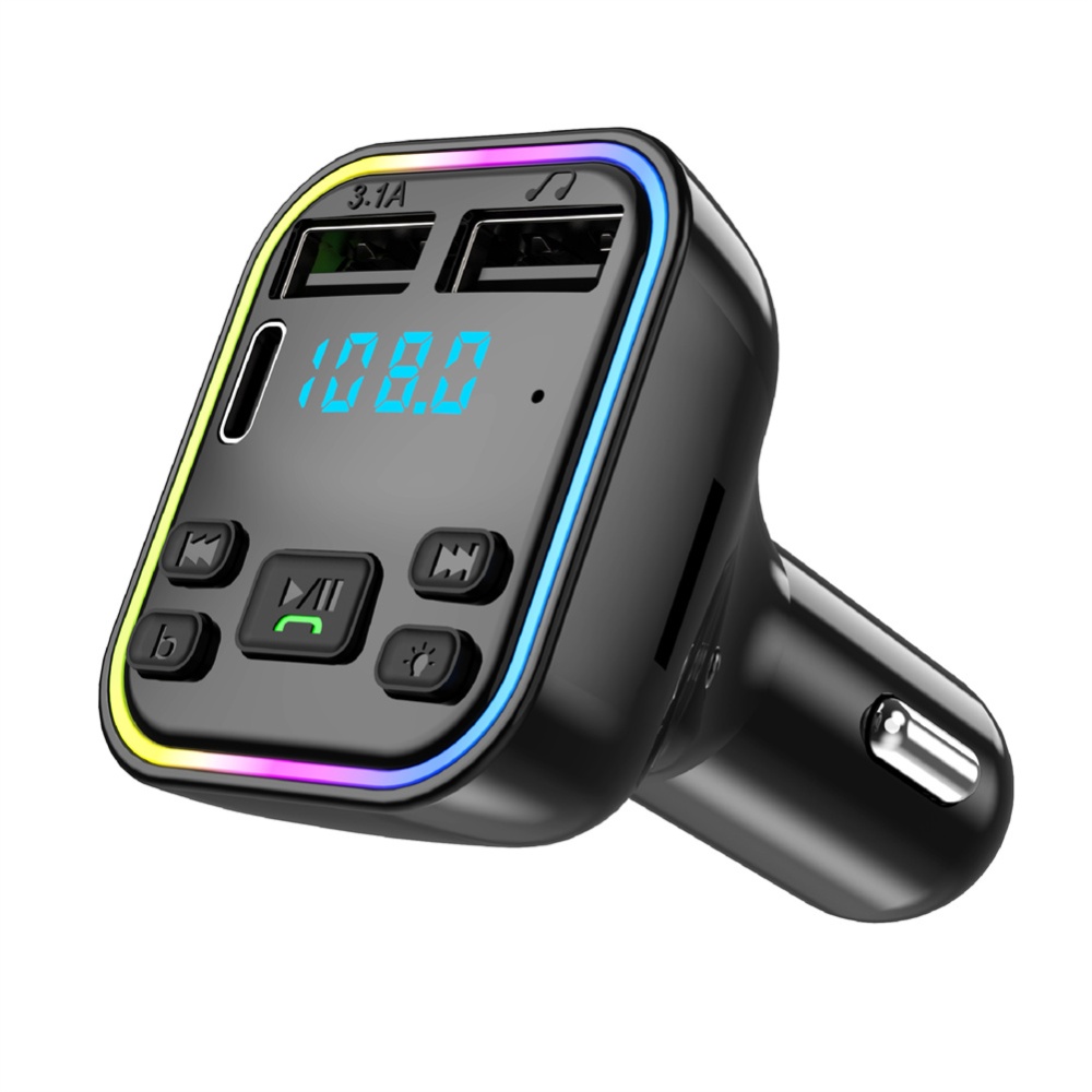 FM Transmitter Car Kit Wireless Bluetooth Hands Free Dual Usb Charger 3.1a Mp3 Music Tf Card U Disk Aux Player Black - Image 3