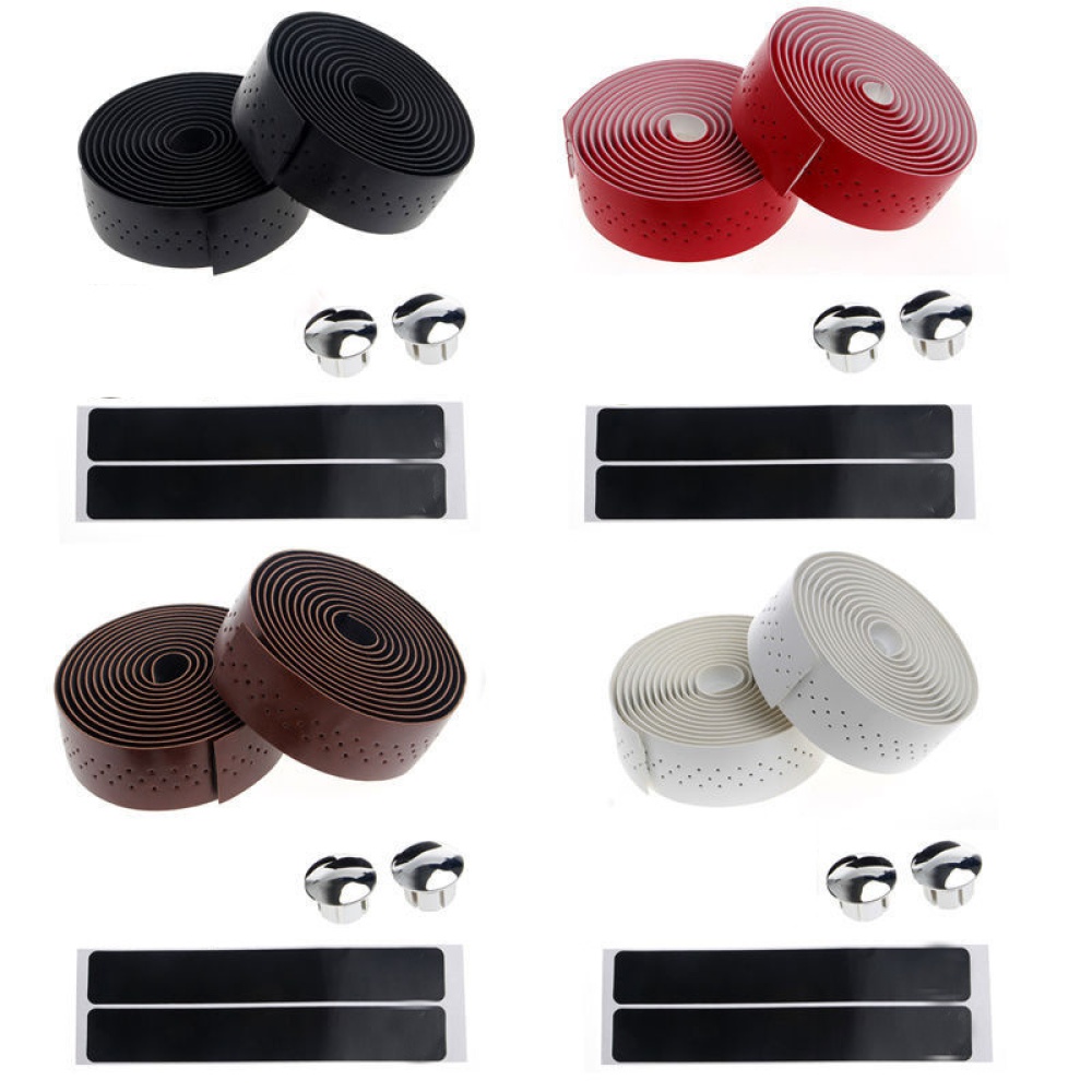 Fixed Gear Road Bike Anti-slip Handlebar Tape Bicycle Handle Belt Wrap+2 Bar Plug Parts Accessories red - Image 2