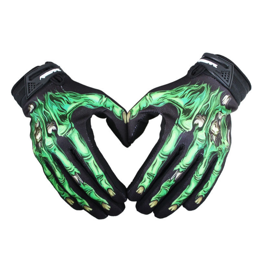 1 Pair Nylon Motorcycle Cross-country Gloves Touch Screen Type Windproof Waterproof Riding green_M - Image 2