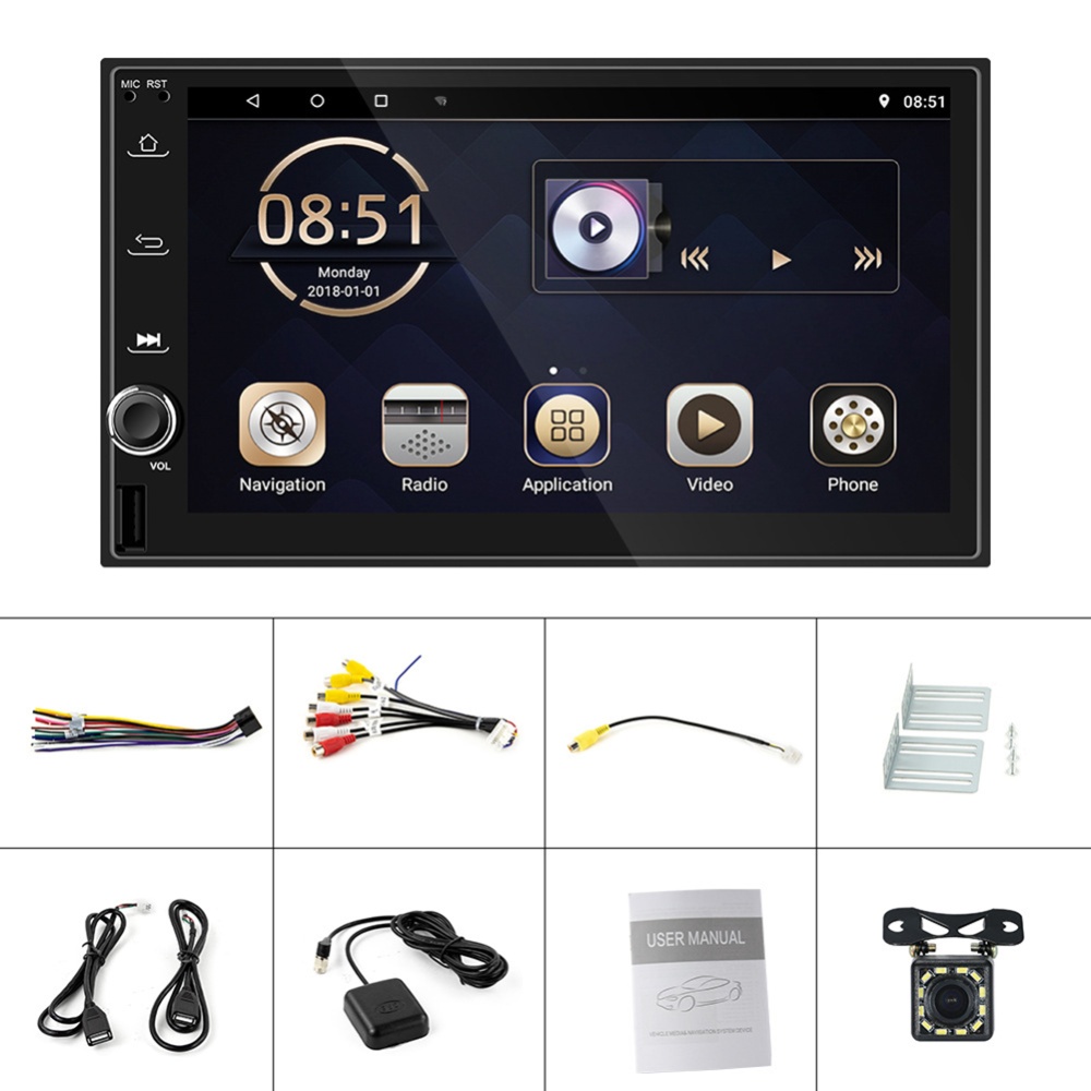 7-inch Car Multimedia Video Player Universal Android 9.0 Central Control GPS Navigator 1+16G - Image 3