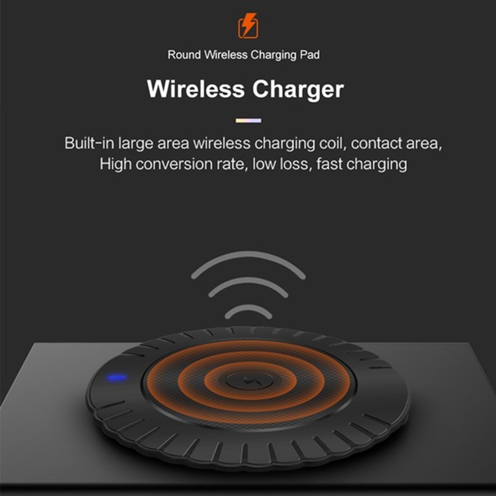 Wireless Charger Ultra-Thin Portable Qi Fast Mobile for Samsung IPhone XS Max XR black - Image 3