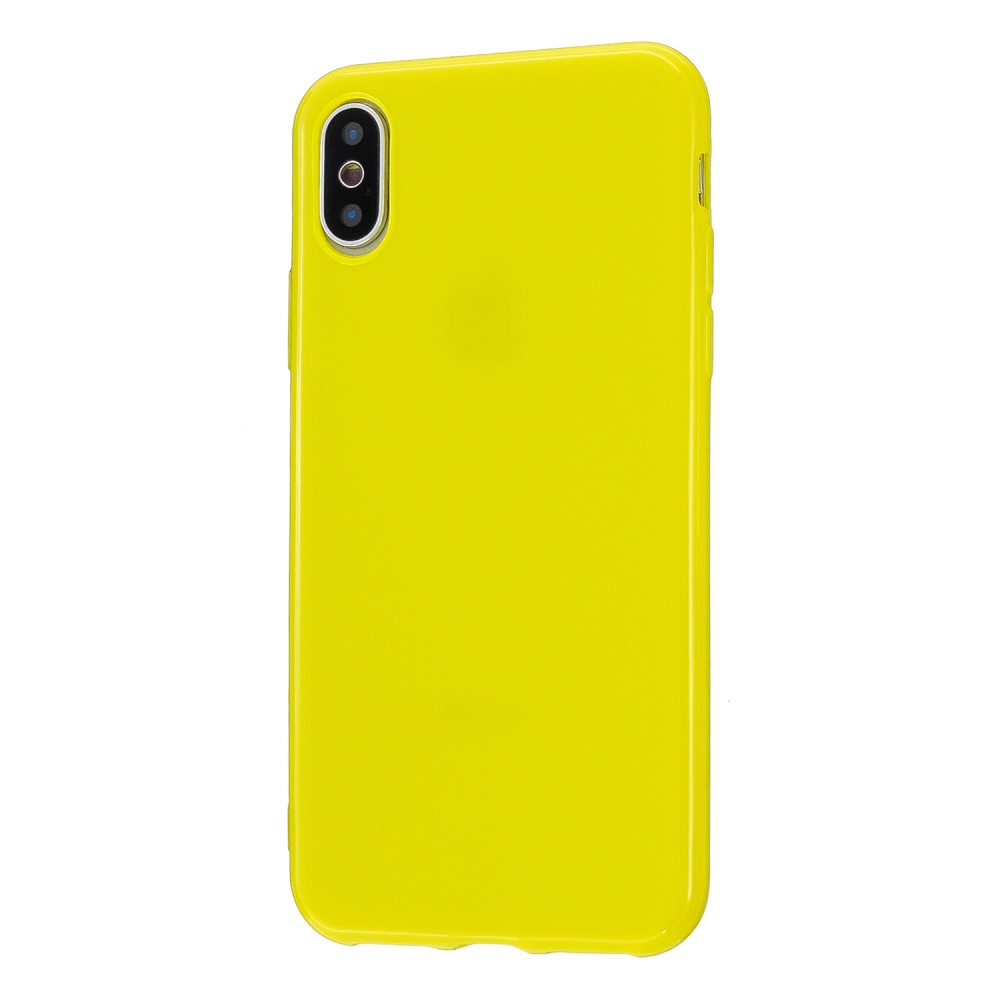 For iPhone X/XS/XS Max/XR Cellphone Cover Slim Fit Bumper Protective Case Glossy TPU Mobile Phone Shell Lemon yellow - Image 2