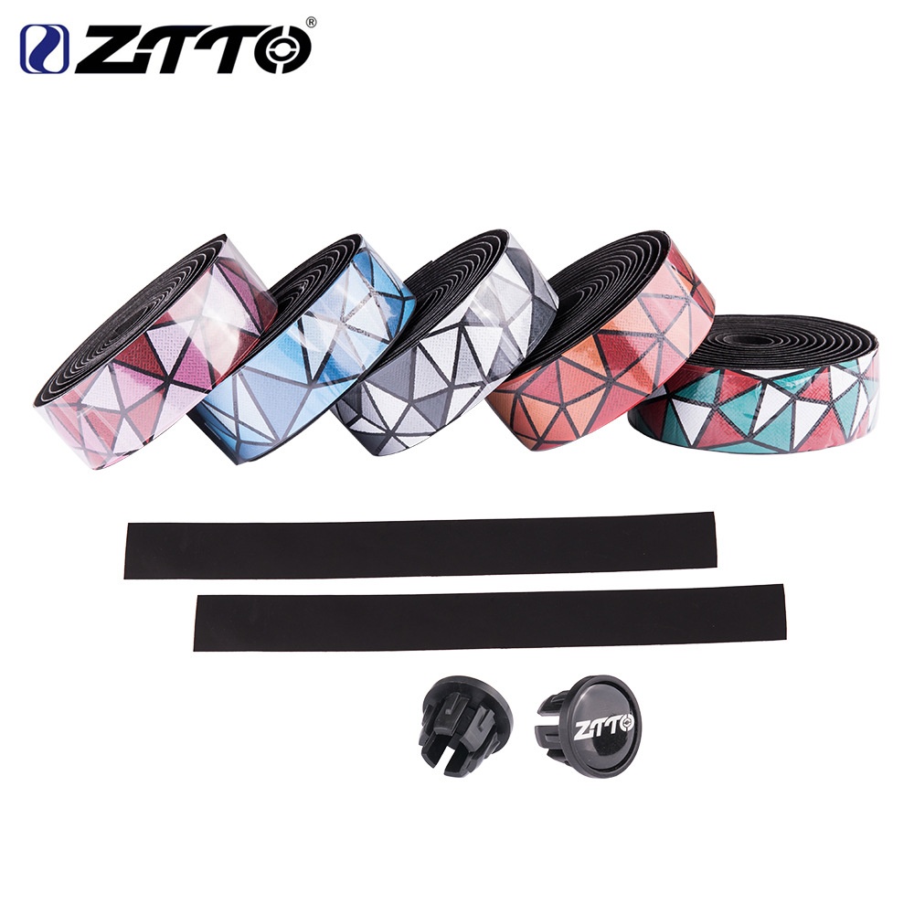 ZTTO Road Bike Bar Tape Handlebar EVA PU Shock-Proof Roadbike High Toughness Bartape With Plug Black and white - Image 2