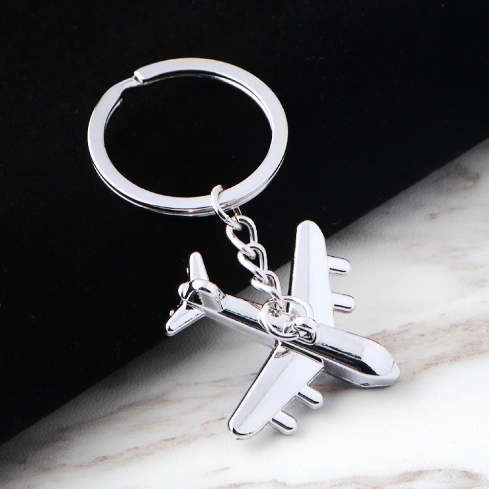 Zinc Alloy Airlines Model Metal Keychain Key Chain Aircrafe Silver - Image 2