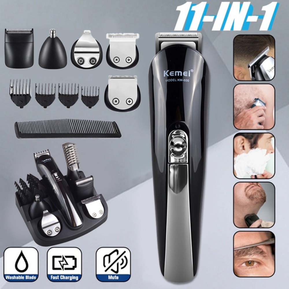 11 in 1 Multifunction Hair Clipper Professional Trimmer Electric Beard Cutting Machine black_UK Plug - Image 3