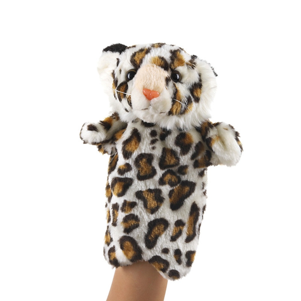 Plush Doll Interactive Animal Hand Puppets for Storytelling Teaching Parent-child Brown Leopard Tiger - Image 3