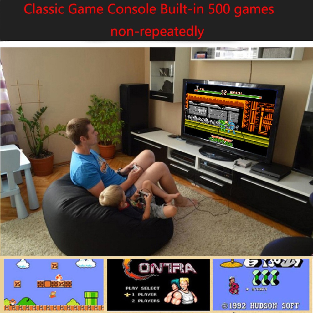 Classic Retro Children's Game Console Professional System with 2 Controllers Built-in 500 TV Video U.S. regulations - Image 3