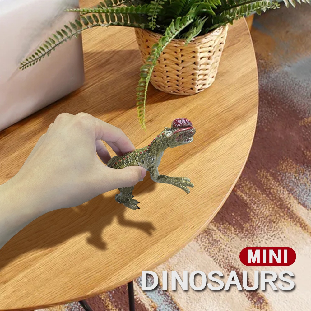 Simulation 2.4g Remote Control Dinosaur Electric Mini Velociraptor Dilophosaurus Model Toys Gray - Image 3