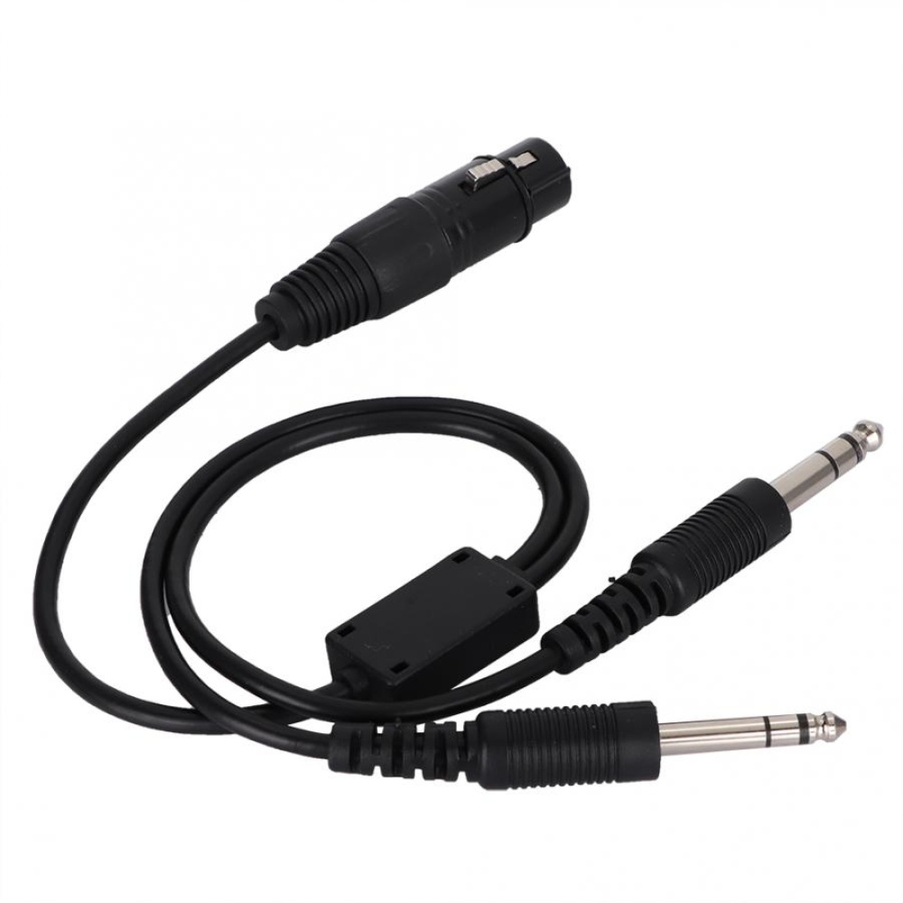 For Airbus XLR To GA Dual Plug 5 Pin Headset Adapter Cable Aviation Headphone Earphone Accessories black - Image 3