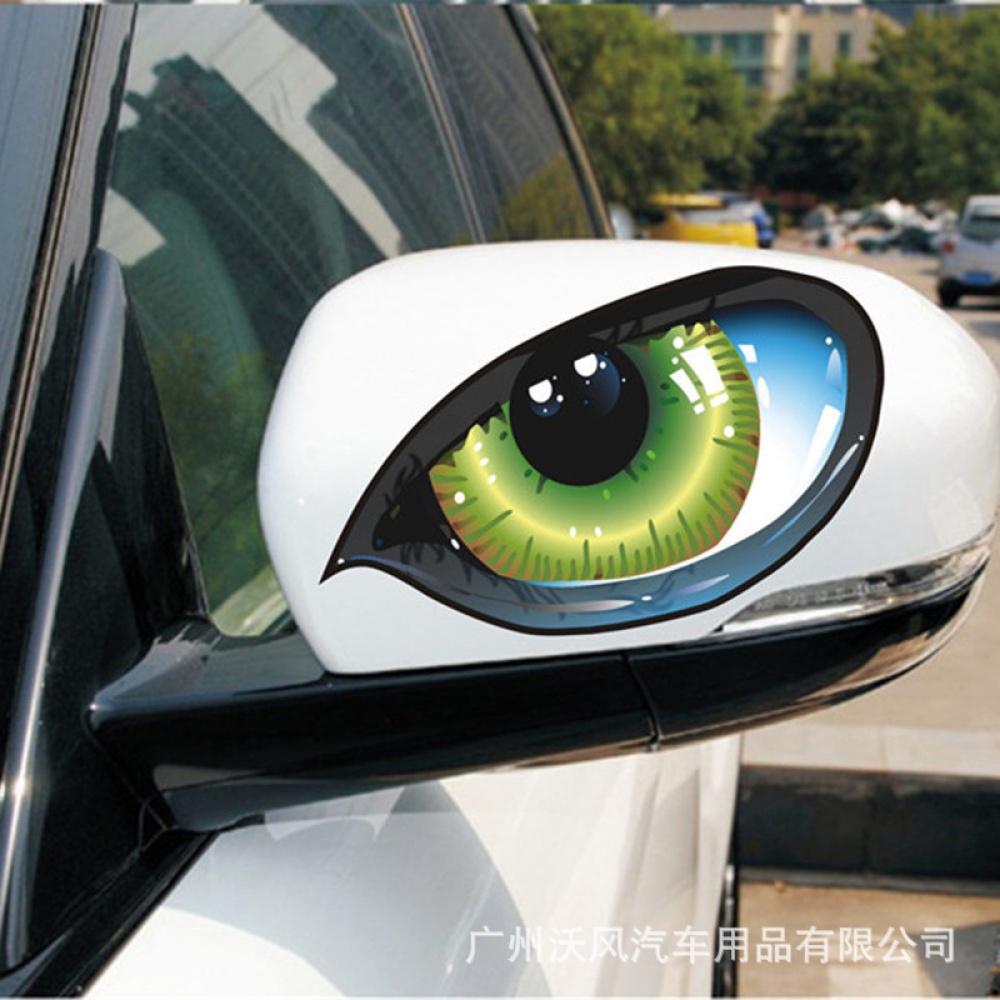 Eye Print Car Stickers Reflective For Rear View Mirrors Side Windows 20*12CM pair - Image 2