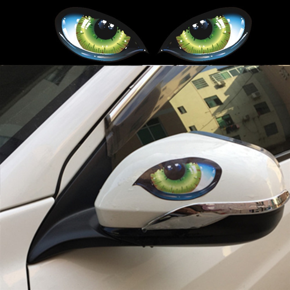 Eye Print Car Stickers Reflective For Rear View Mirrors Side Windows 20*12CM pair - Image 3