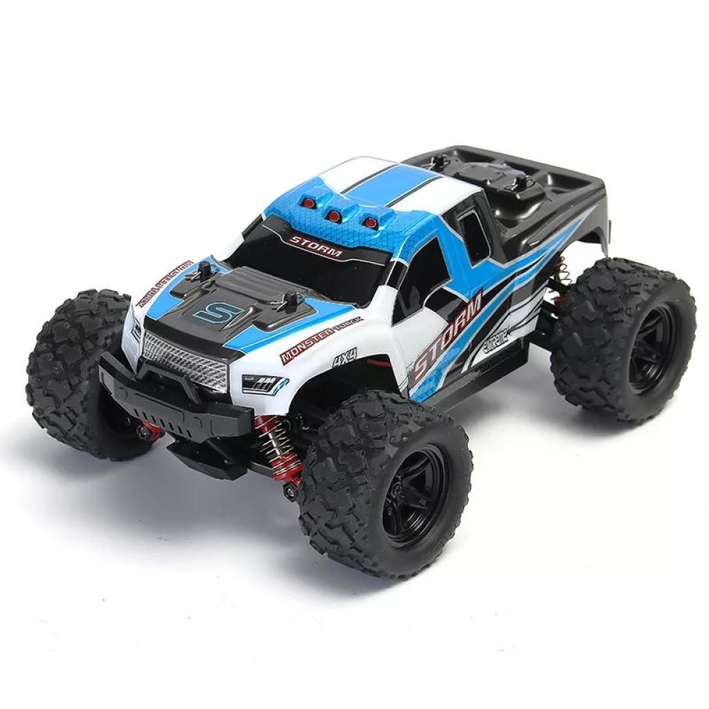 HS 18301/18302 1/18 2.4G 4WD 40 + MPH High Speed Big Foot RC Racing Car OFF-Road Vehicle Toys blue 3 batteries - Image 3