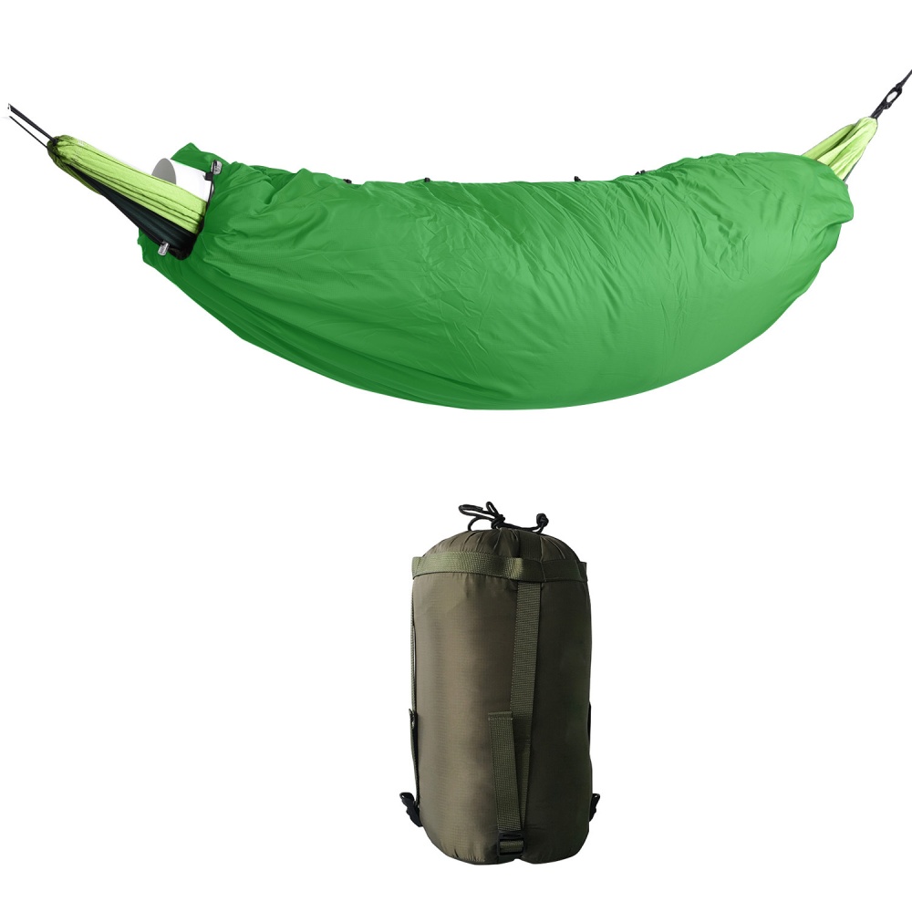 Outdoor Hammock Cold Proof Warm Cover Envelope Cotton Autumn Winter Sleeping Bag Single 200*75cm fruit green - Image 2