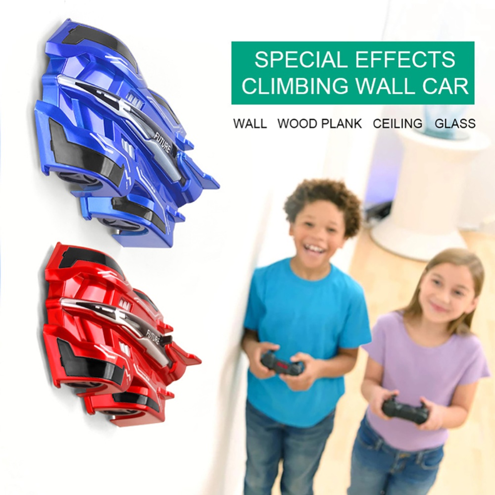 Remote Control Wall Climbing Car Four-channel Suction Stunt Model with Colorful Lights for Boy Gift Green - Image 3