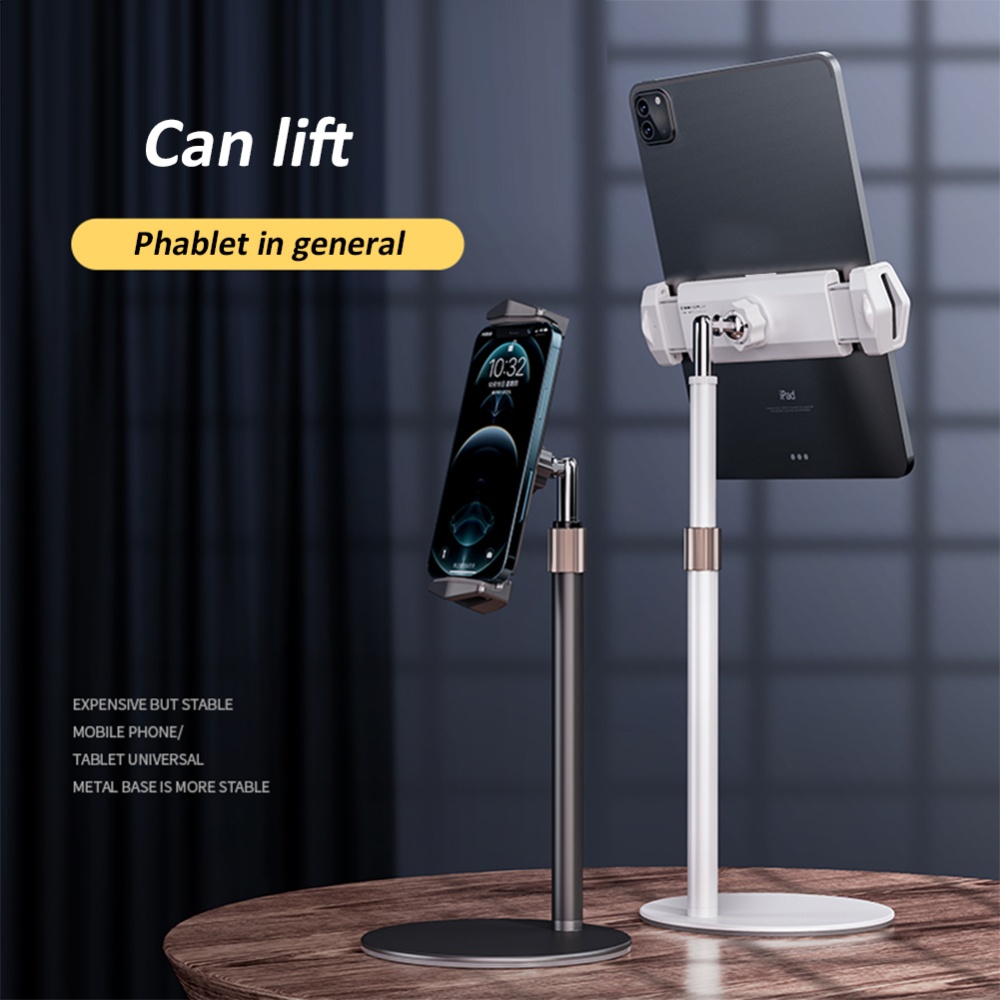 Desktop Stand Holder For Ipad Tablet Imini 360 Rotation Shoot Video Live Streaming Zoom Meeting white - Image 3