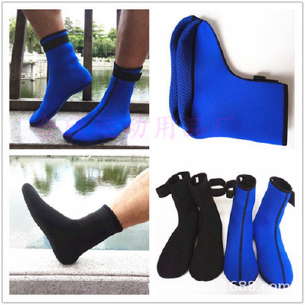 3mm Neoprene Long Swimming Socks Beach Shoes Diving for Training black_L - Image 2