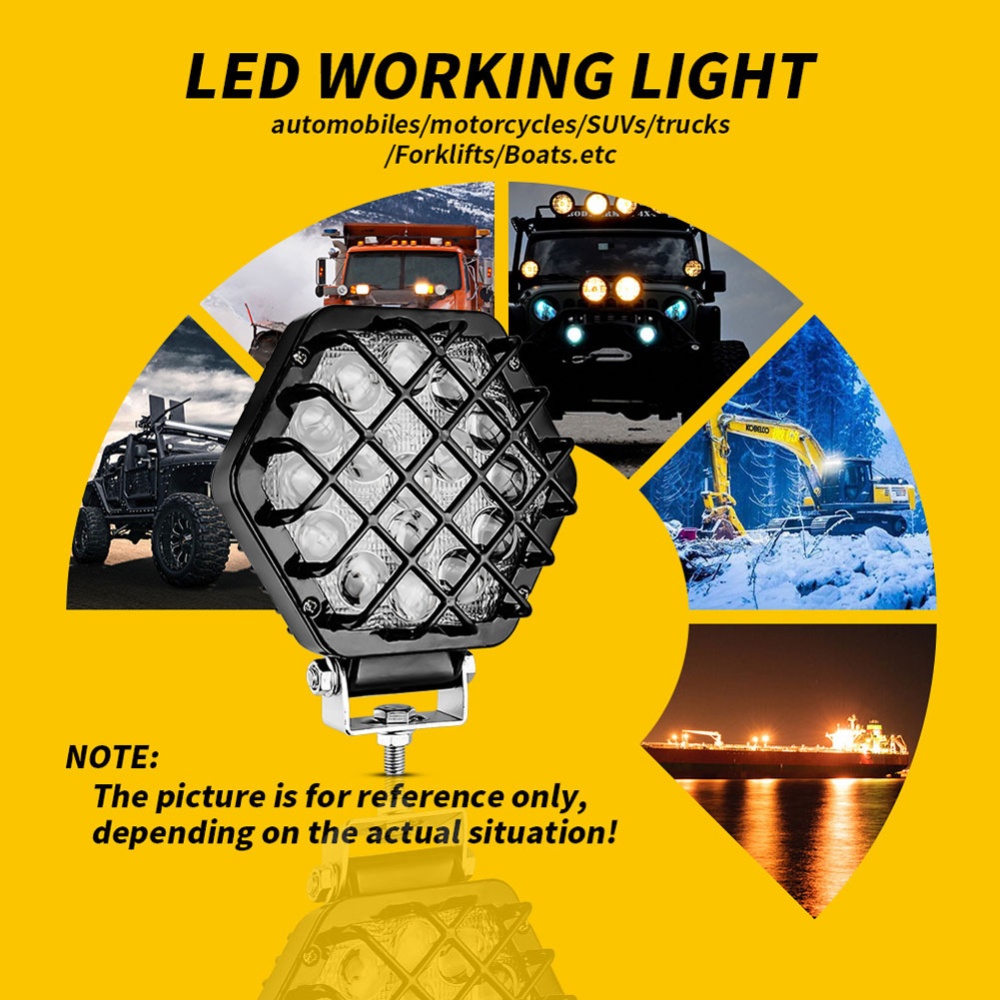 1pc 48W Mesh work lights led off-road vehicles bumper car modification headlight lighting inspection Red shell - Image 3