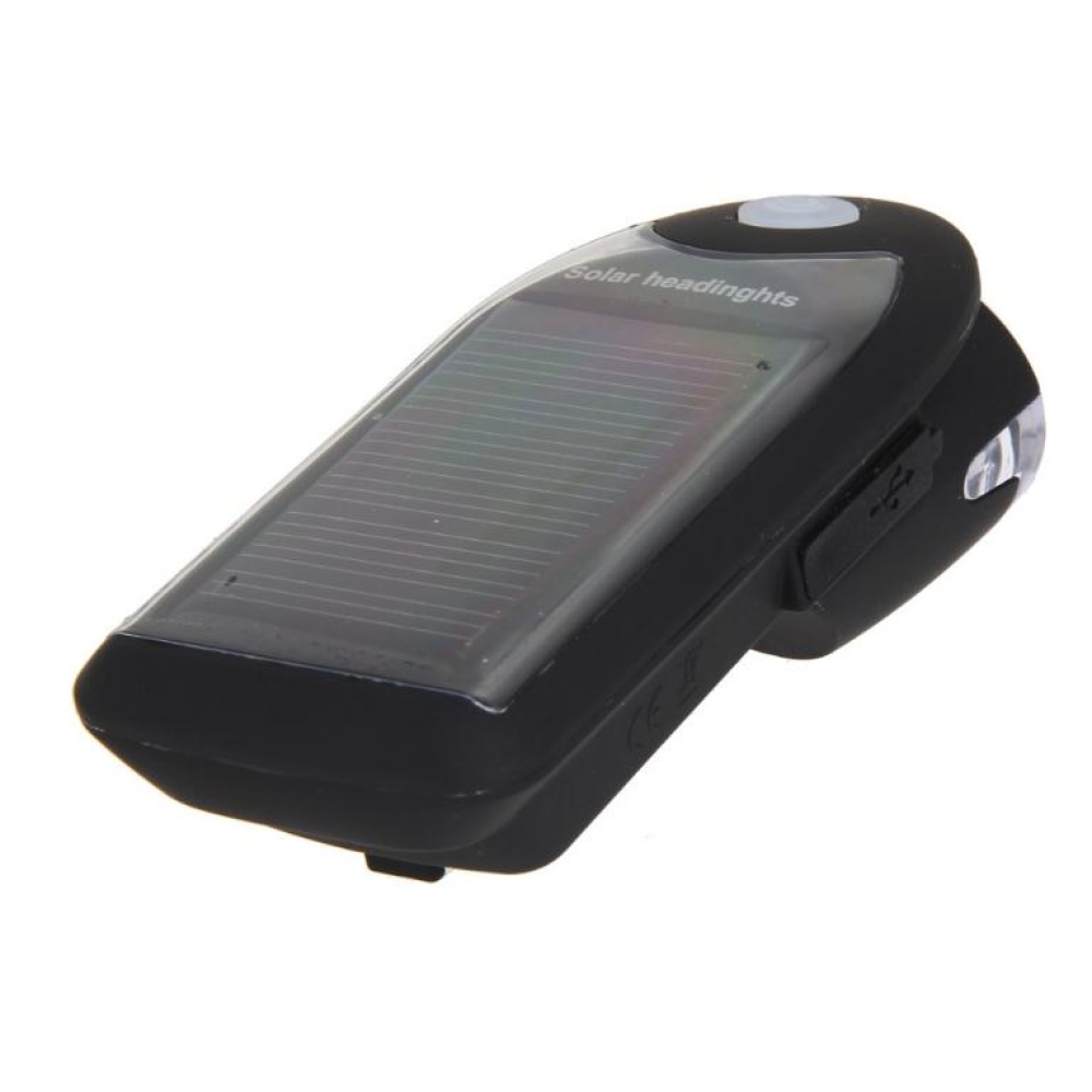 Solar Bicycle Front Light USB Charge Rotate 360 Degrees black - Image 3