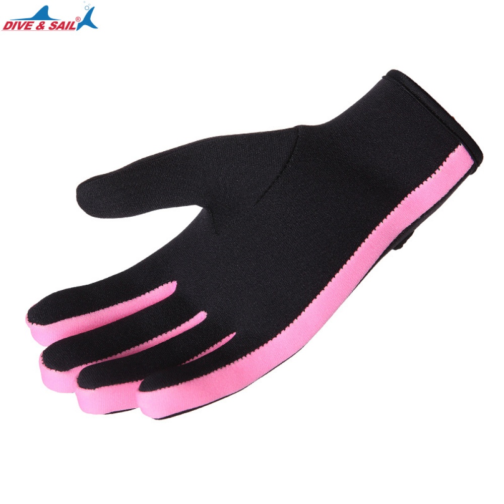 1.5mm Swimming Diving Neoprene Glove With Velcro For Winter Warm Anti-slip Gloves pink_S - Image 3