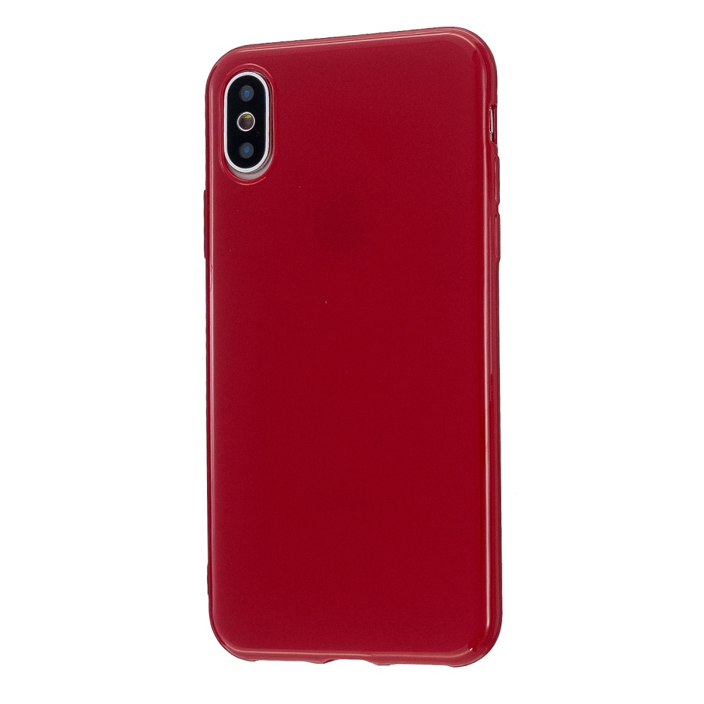 For iPhone X/XS/XS Max/XR Cellphone Cover Slim Fit Bumper Protective Case Glossy TPU Mobile Phone Shell Rose red - Image 2