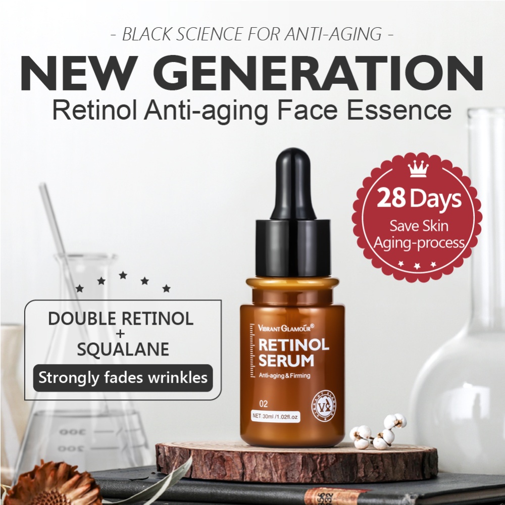 Retinol Facial Serum Anti-aging Remove Wrinkles Relieve Fine Lines Increase Elasticity Skin Care 30ml - Image 3