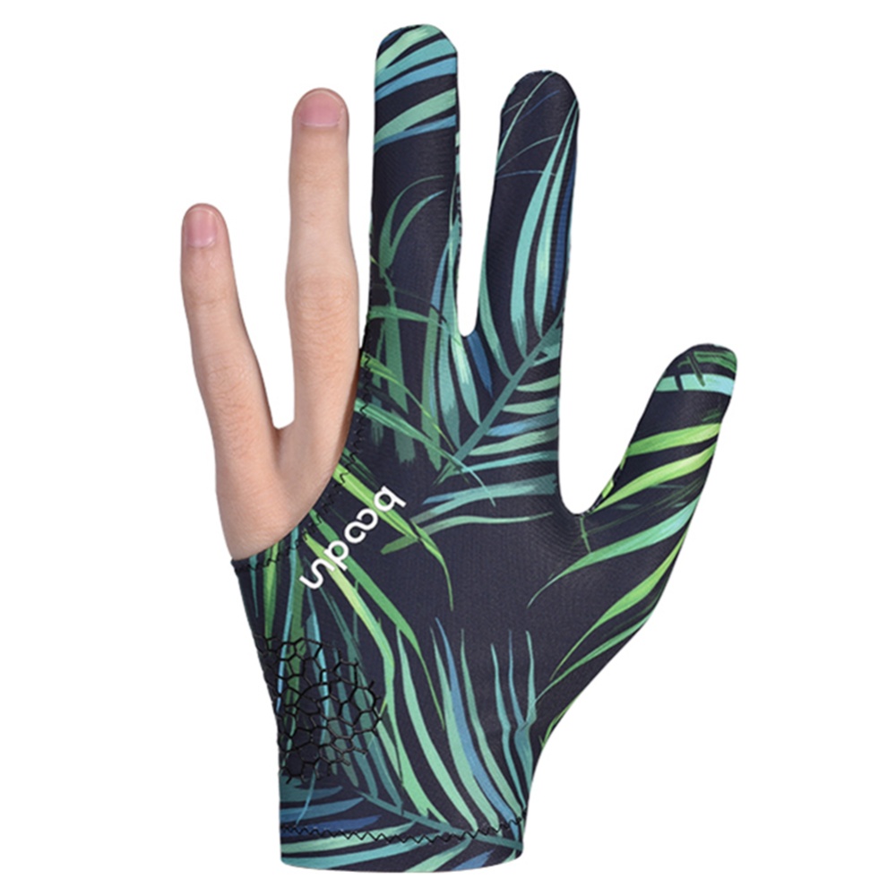 Billiard Gloves Three Fingers Lycra Anti Skid Snooker Pool Glove Left Hand Accessories Leaves_One size - Image 2